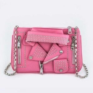 Studded Pink Crossbody Bag